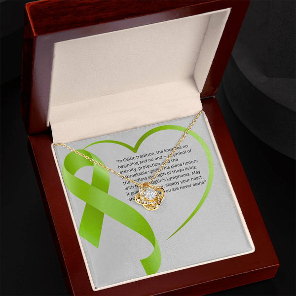 Rooted in Strength – Non - Hodgkin’s Knot Necklace - JohnVsGBM18K Yellow Gold FinishLuxury Box