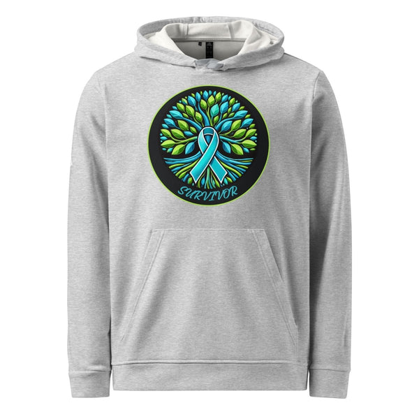 Solid Blue Tree of Life Adidas Hoodie - JohnVsGBMGrey HeatherS