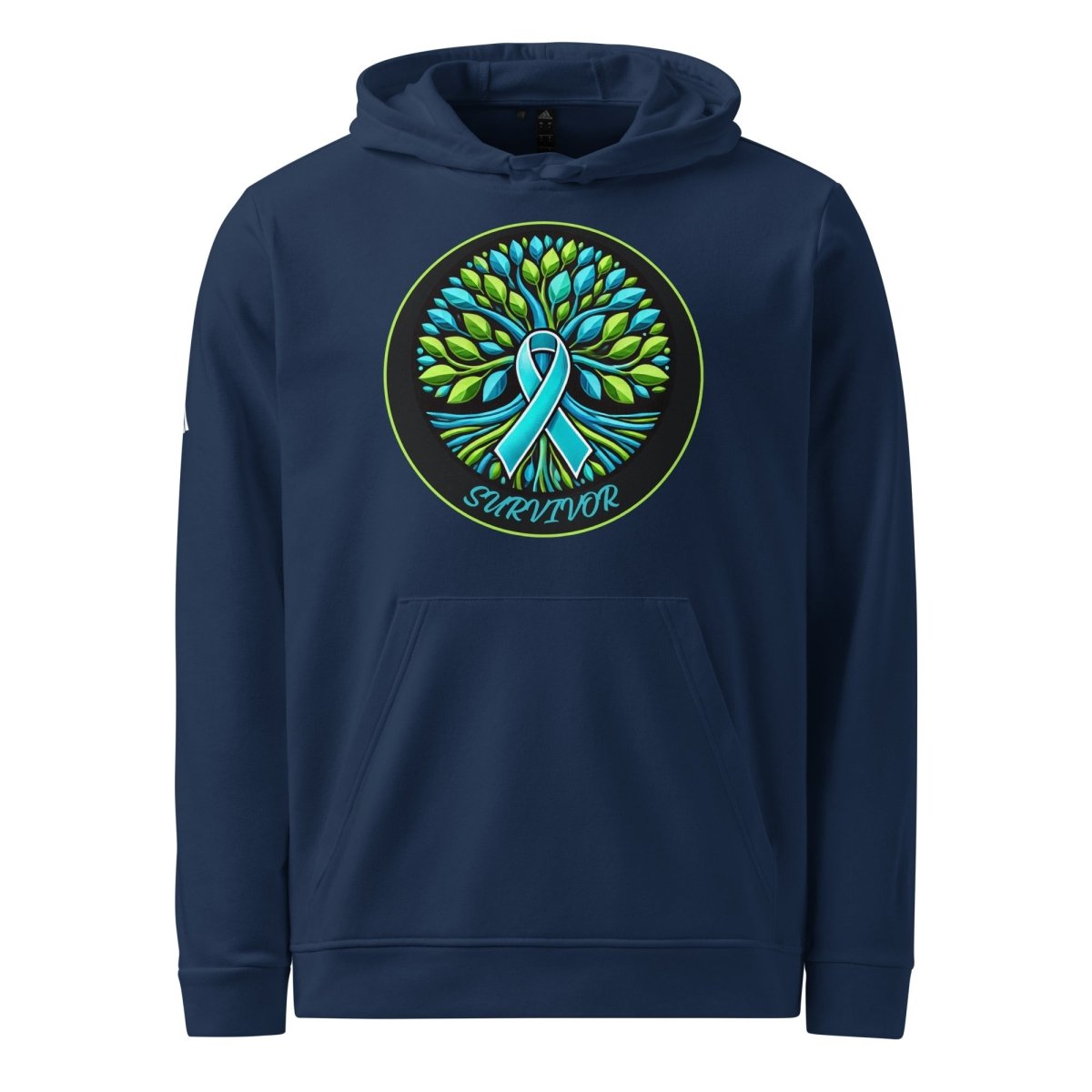 Solid Blue Tree of Life Adidas Hoodie - JohnVsGBMCollegiate NavyS