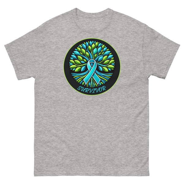 Solid Blue Tree of Life Tee - JohnVsGBMSport GreyS