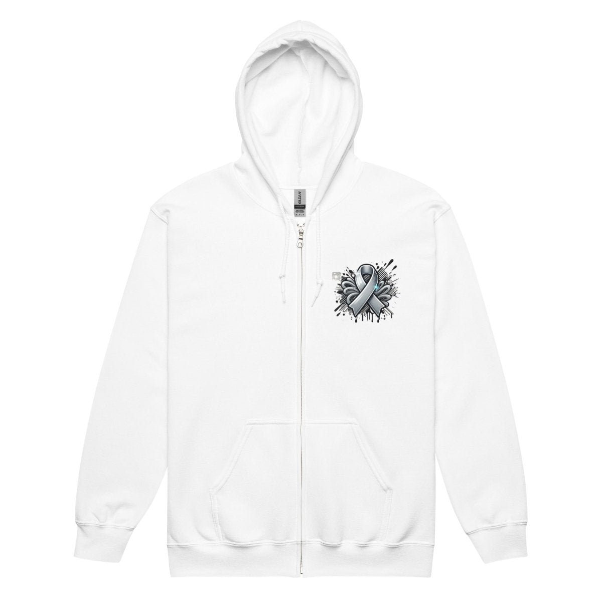 Solid Grey Graffiti Zip Up Hoodie - JohnVsGBMWhiteS