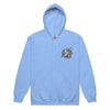 Solid Grey Graffiti Zip Up Hoodie - JohnVsGBMCarolina BlueS