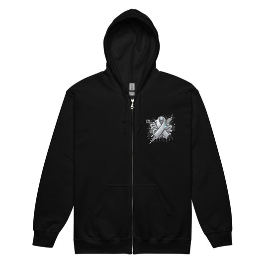 Solid Grey Graffiti Zip Up Hoodie - JohnVsGBMBlackS