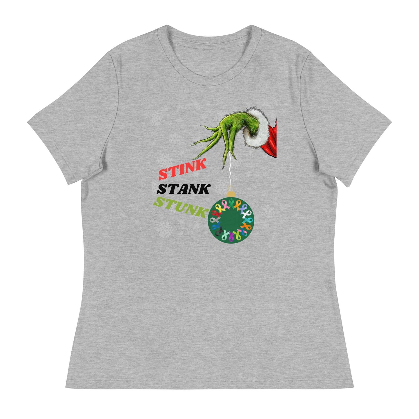 Stink Stank Stunk Cancer Awareness Womens Relaxed Tee - JohnVsGBMAthletic HeatherS