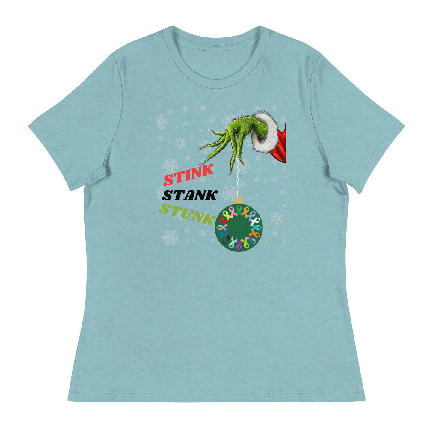 Stink Stank Stunk Cancer Awareness Womens Relaxed Tee - JohnVsGBMHeather Blue LagoonS