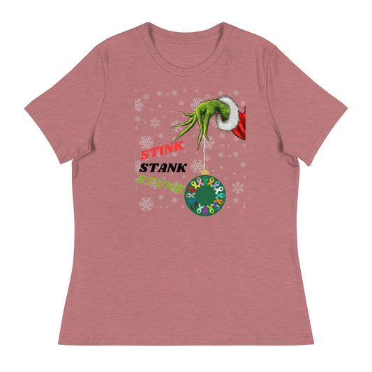 Stink Stank Stunk Cancer Awareness Womens Relaxed Tee - JohnVsGBMHeather MauveS