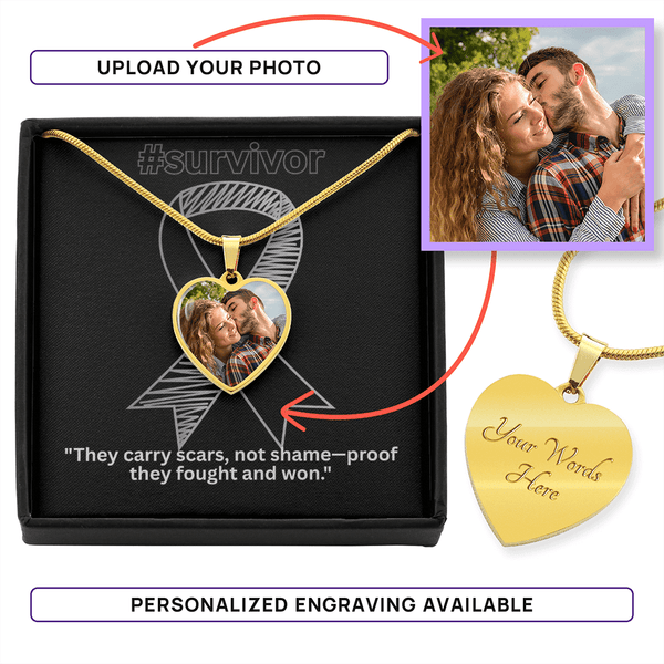 SURVIVOR Personalized Necklace with Photo - JohnVsGBMLuxury Necklace (18k Yellow Gold Finish)No
