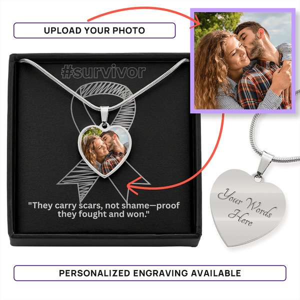SURVIVOR Personalized Necklace with Photo - JohnVsGBMLuxury Necklace (.316 Surgical Steel)No