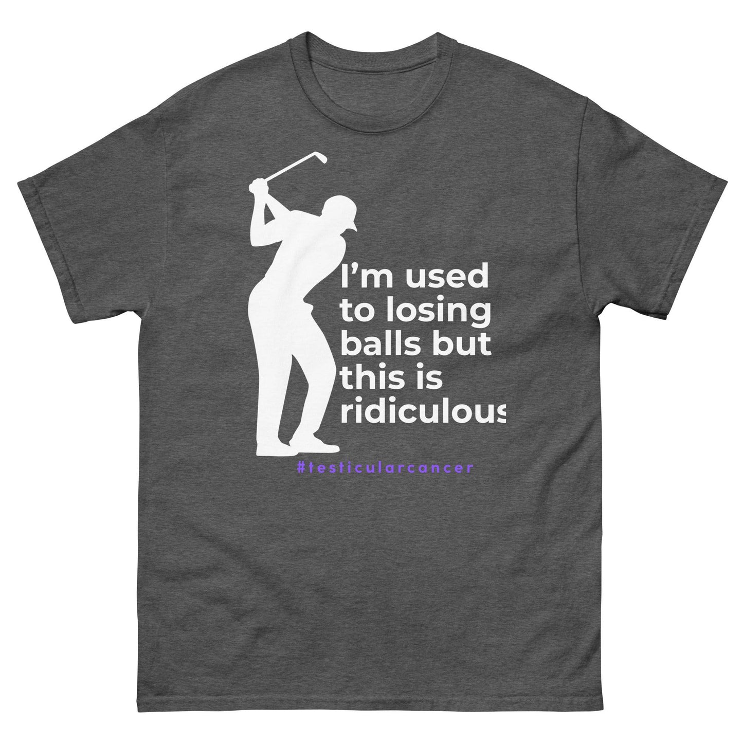 Testicular Cancer Golfer Tee - JohnVsGBMDark HeatherS