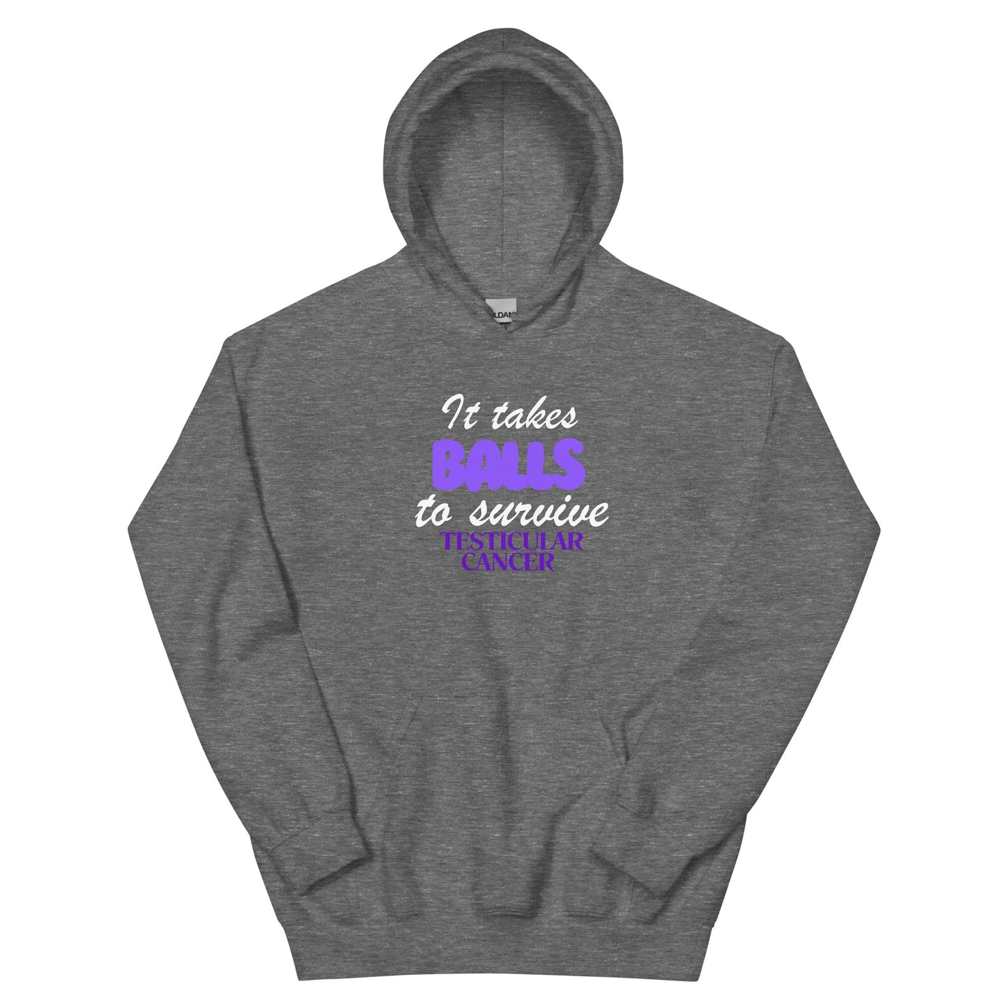 Testicular Cancer Takes Balls Hoodie - JohnVsGBMGraphite HeatherS