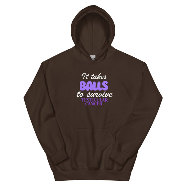 Testicular Cancer Takes Balls Hoodie - JohnVsGBMDark ChocolateS