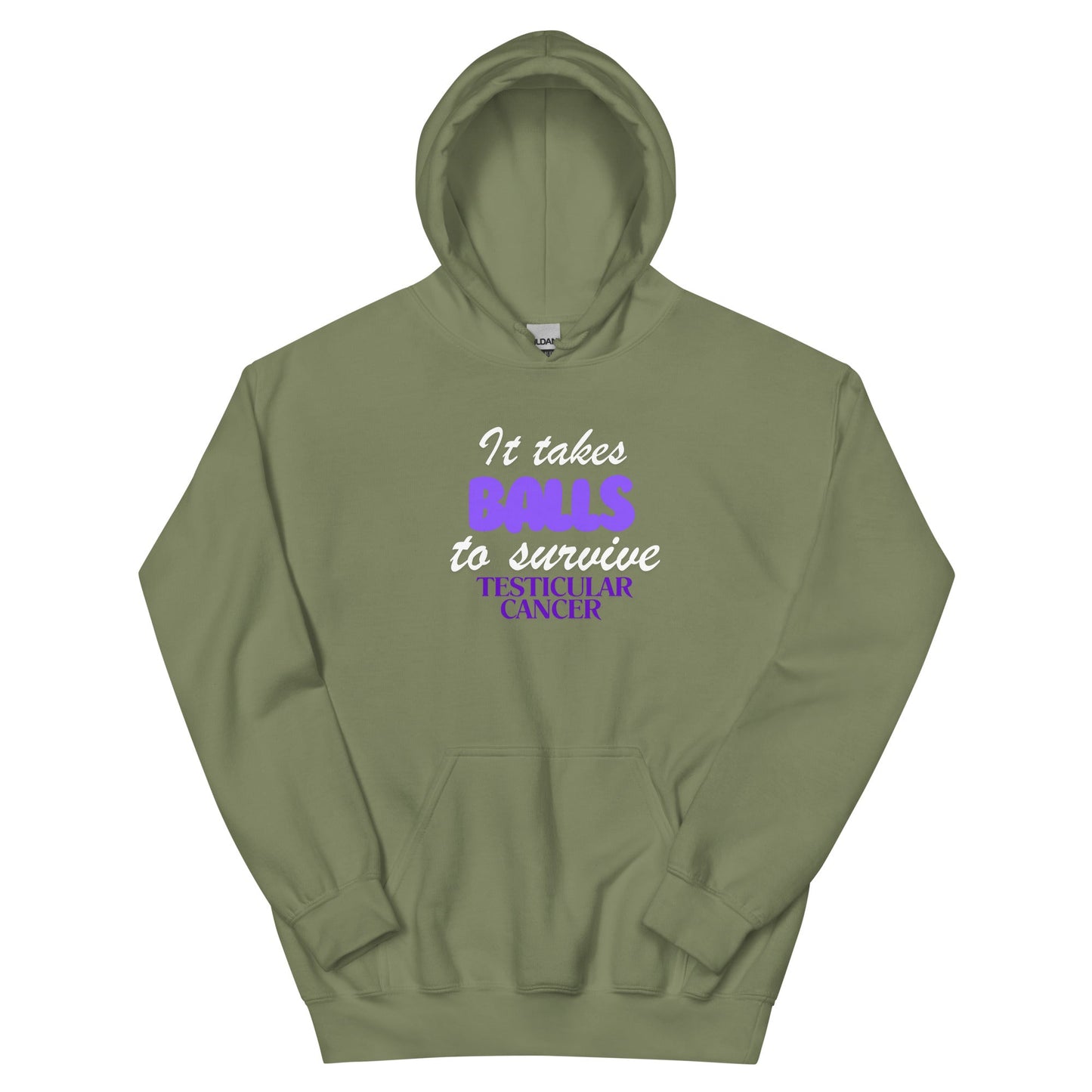 Testicular Cancer Takes Balls Hoodie - JohnVsGBMMilitary GreenS