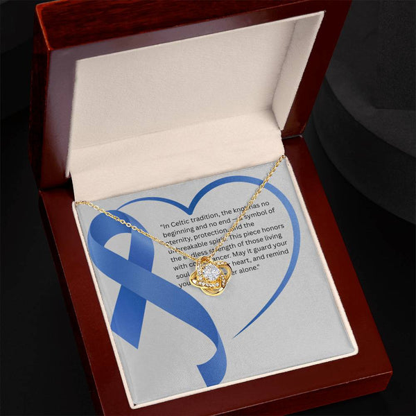 Tied to Hope – Colon Cancer Knot Jewelry - JohnVsGBM18K Yellow Gold FinishLuxury Box
