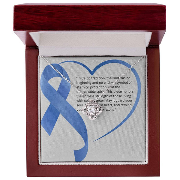 Tied to Hope – Colon Cancer Knot Jewelry - JohnVsGBM14K White Gold FinishLuxury Box