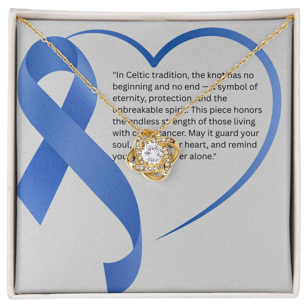 Tied to Hope – Colon Cancer Knot Jewelry - JohnVsGBM18K Yellow Gold FinishStandard Box