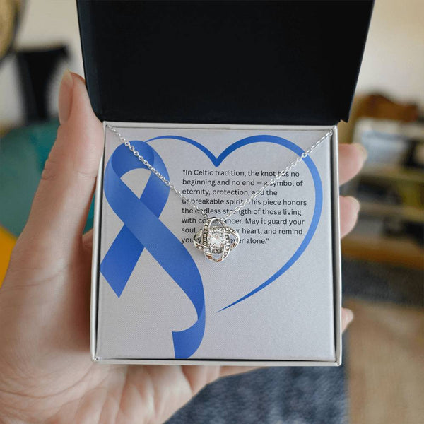 Tied to Hope – Colon Cancer Knot Jewelry - JohnVsGBM14K White Gold FinishStandard Box