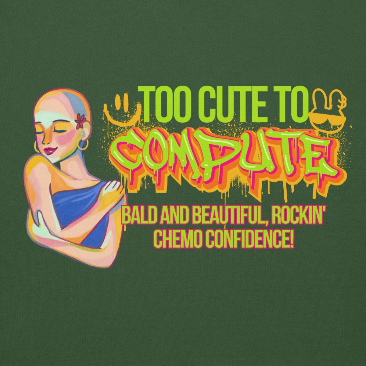 Too Cute Bald Hoodie - JohnVsGBMForest GreenS