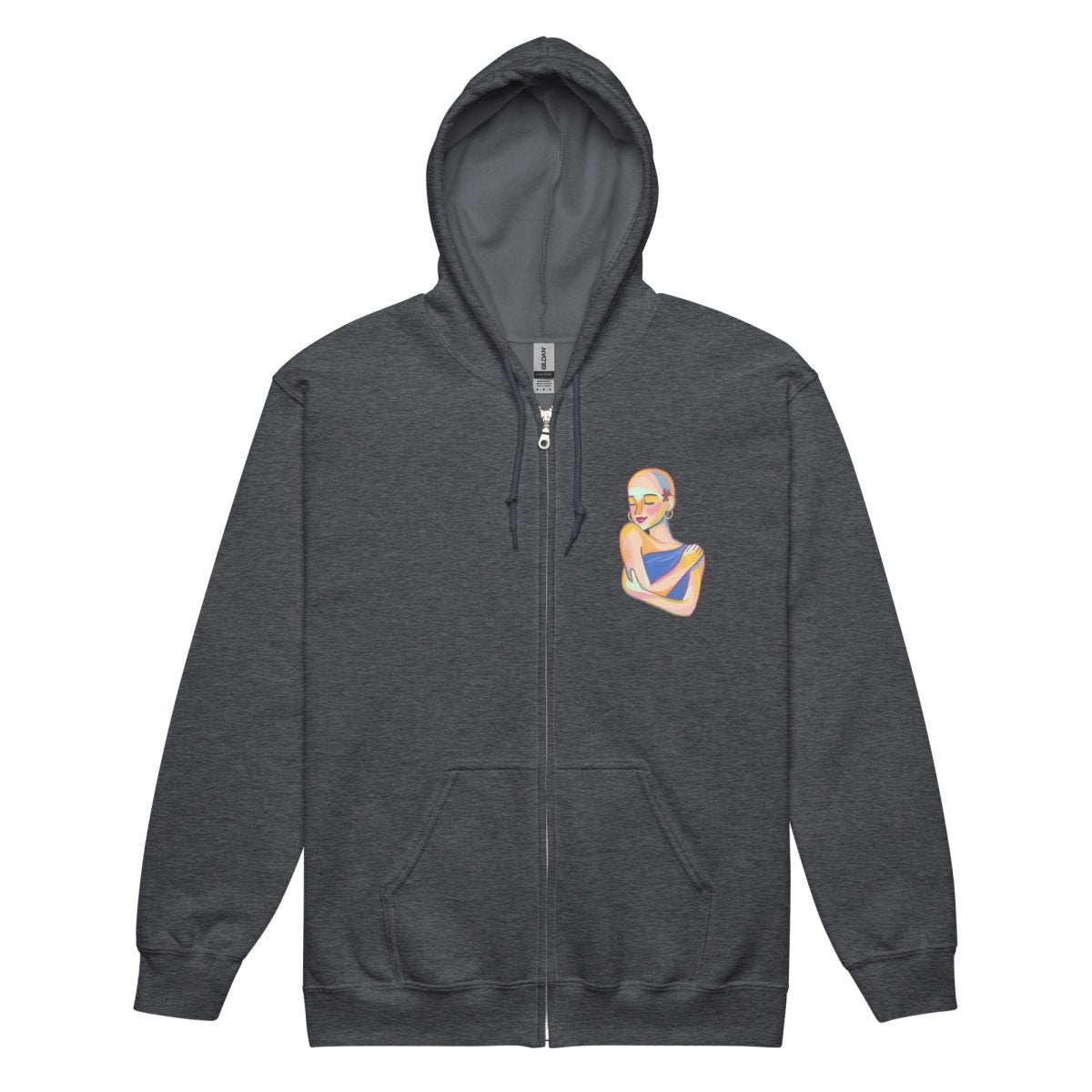 Too Cute Zip Up Hoodie - JohnVsGBMDark HeatherS