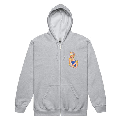 Too Cute Zip Up Hoodie - JohnVsGBMSport GreyS