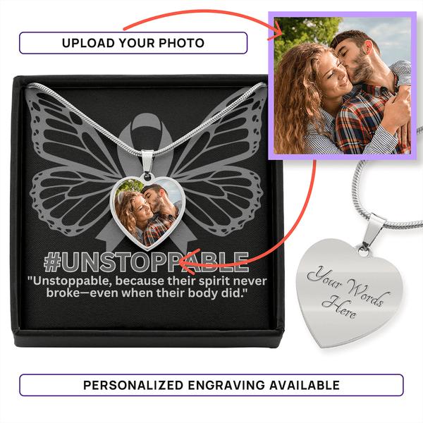 UNSTOPPABLE Personalized Necklace with Photo - JohnVsGBMLuxury Necklace (.316 Surgical Steel)No