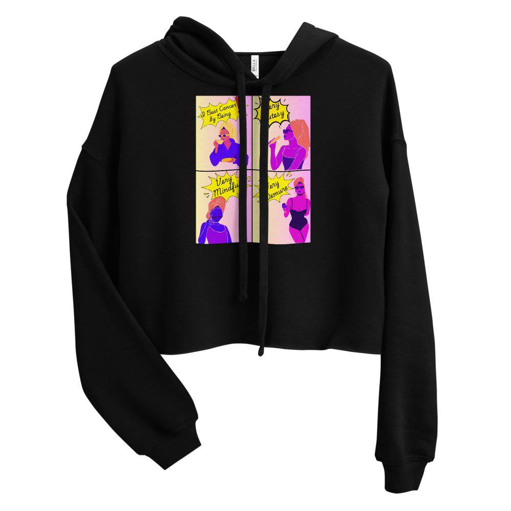 Very Cutesy, Mindful, and Demure Ladies Crop Hoodie - JohnVsGBMBlackS