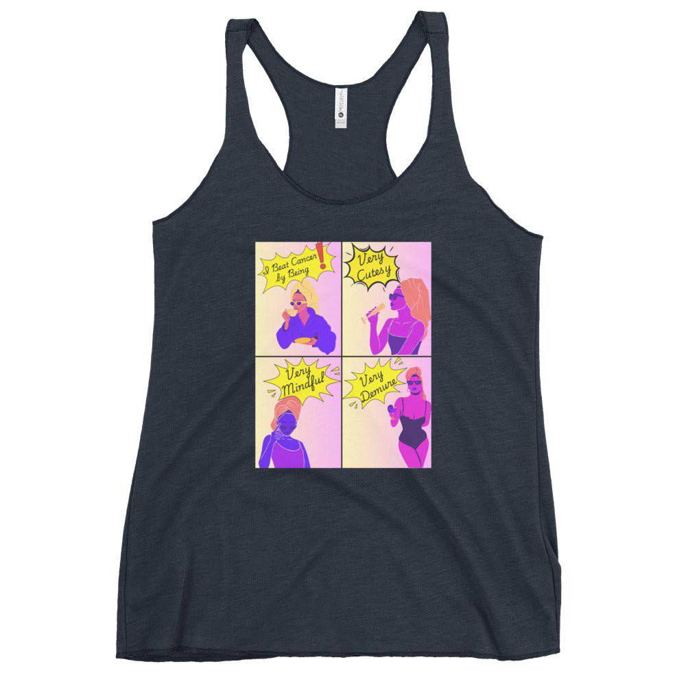 Very Cutesy, Mindful, and Demure Ladies Tank - JohnVsGBMVintage NavyXS