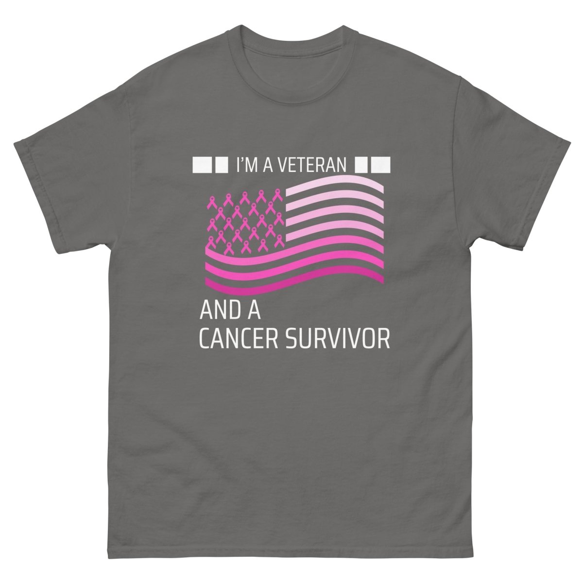 Veteran Cancer (Customizable) Flag Tee - JohnVsGBMCharcoalS