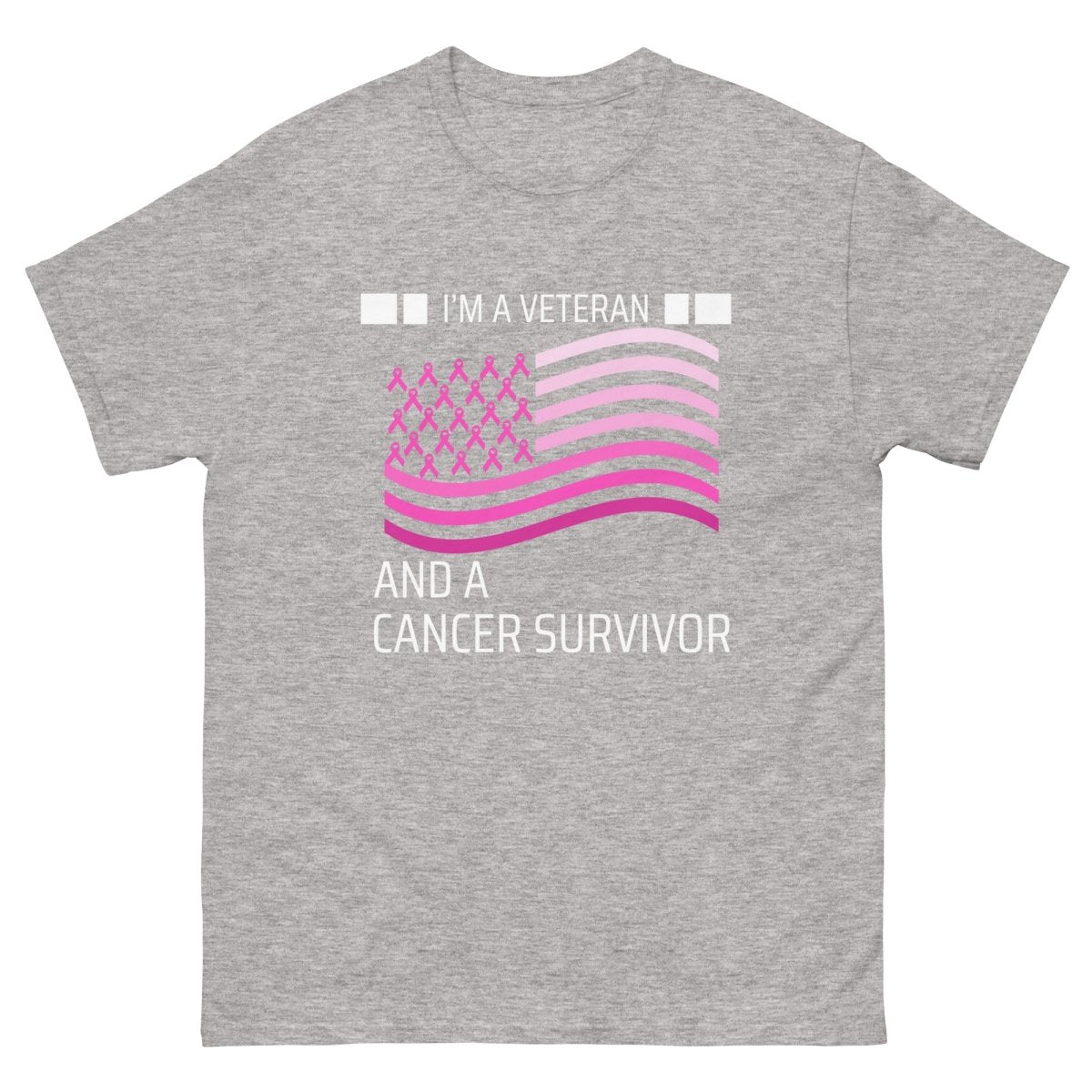 Veteran Cancer (Customizable) Flag Tee - JohnVsGBMSport GreyS