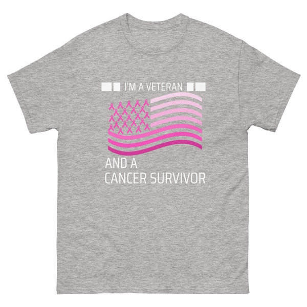 Veteran Cancer (Customizable) Flag Tee - JohnVsGBMSport GreyS