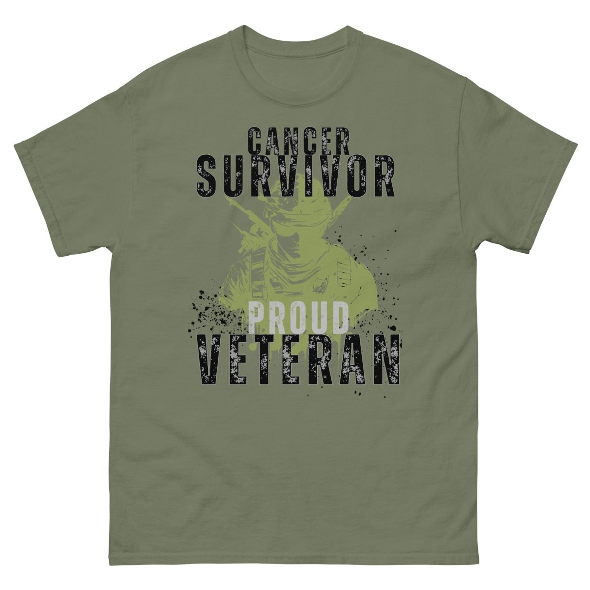 Veteran Soldier Cancer Tee - JohnVsGBMMilitary GreenS