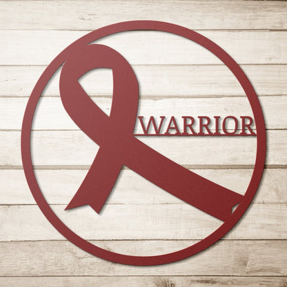 Warrior Ribbon Metal Die Cut SIgn - JohnVsGBMRed12 Inch