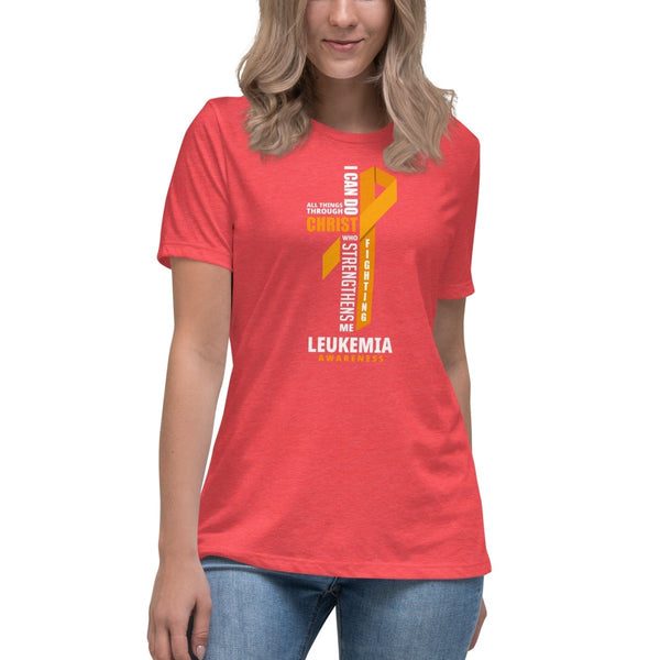 Women's Leukemia Through Christ Tee - JohnVsGBMHeather RedS