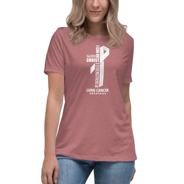 Women's Lung Cancer Through Christ Tee - JohnVsGBMHeather MauveS