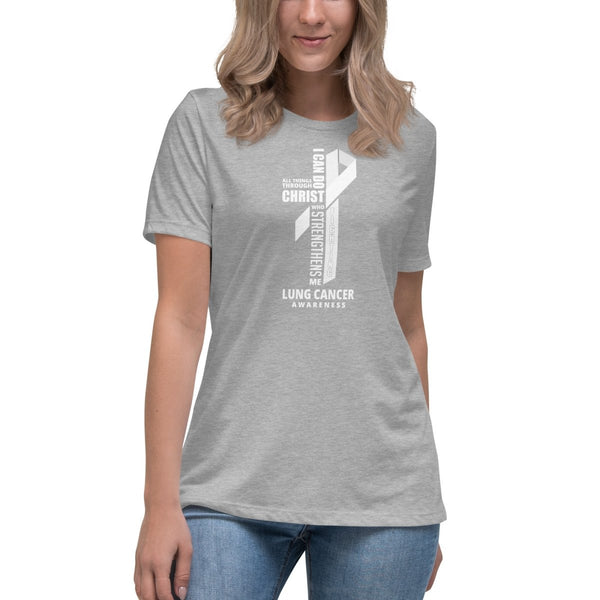 Women's Lung Cancer Through Christ Tee - JohnVsGBMAthletic HeatherS