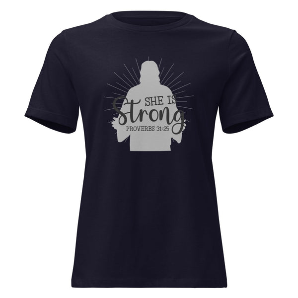 Women's She is Strong Tee - JohnVsGBMNavyS