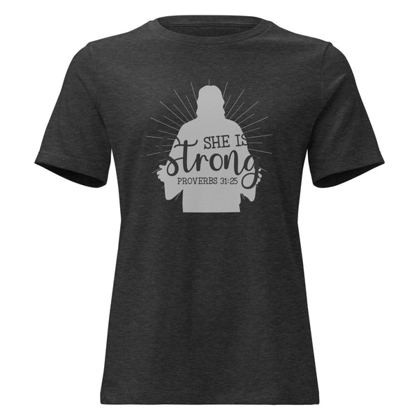 Women's She is Strong Tee - JohnVsGBMDark Grey HeatherS